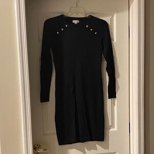 Calvin Klein Black Dress with Gold Buttons